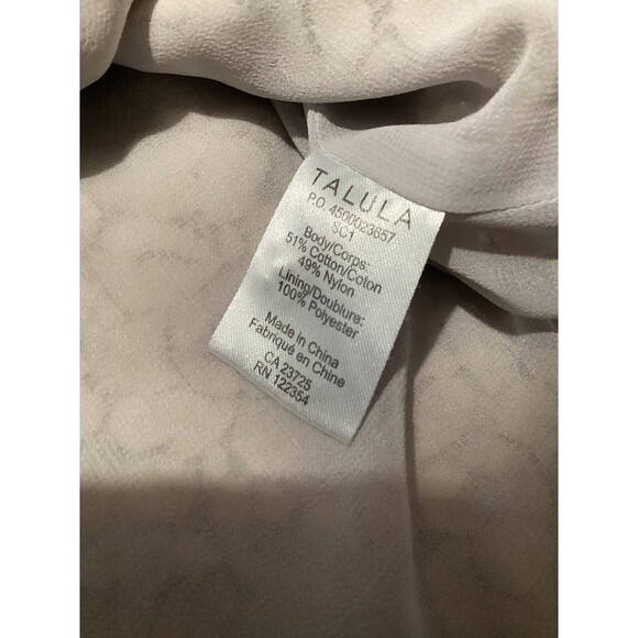 Talula Cream Lace Floral Short Sleeve Blouse Keyhole Neck M - Picture 6 of 6